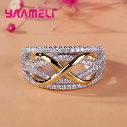 Infinity Bowknot '8' Eternity Ring – Sterling Silver Cubic Zirconia Promise Jewelry