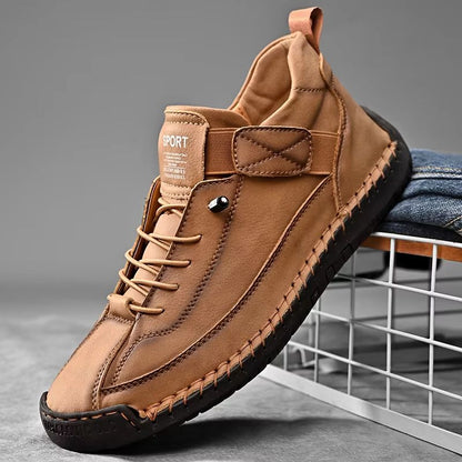 Handmade Leather Men's Loafers – Casual Slip-On Breathable Moccasins with Fashion Comfort