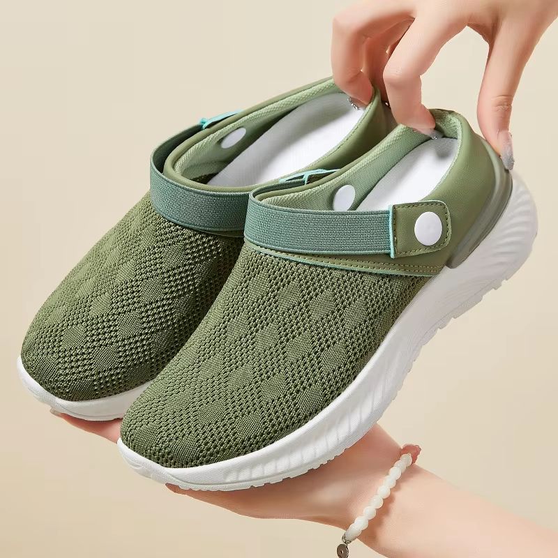 2025 Summer Womens Mesh SlipOn Slippers  Casual Breathable HalfSupport Shoes 2