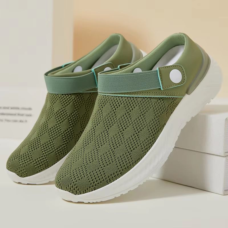 2025 Summer Womens Mesh SlipOn Slippers  Casual Breathable HalfSupport Shoes 3