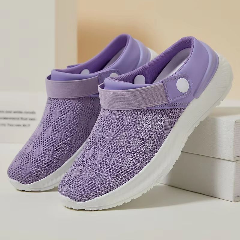 2025 Summer Womens Mesh SlipOn Slippers  Casual Breathable HalfSupport Shoes 4