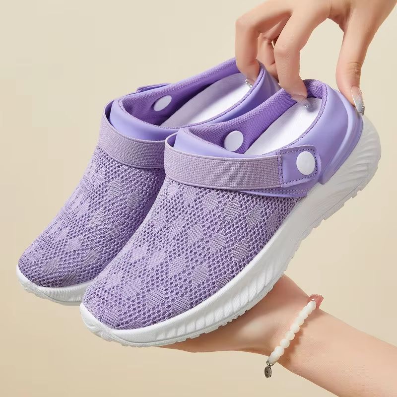 2025 Summer Womens Mesh SlipOn Slippers  Casual Breathable HalfSupport Shoes 5
