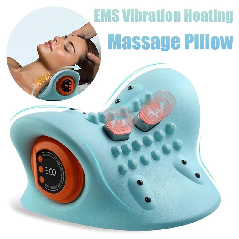 Electric Cervical Neck Massager With Traction Pillow And Acupoint Therapy