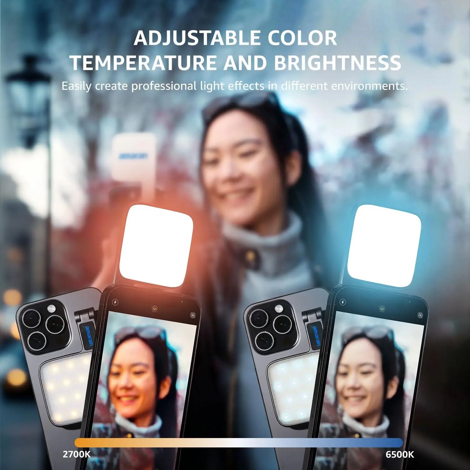 Magnetic Phone Selfie Light With Mirror Portable Rechargeable LED 2