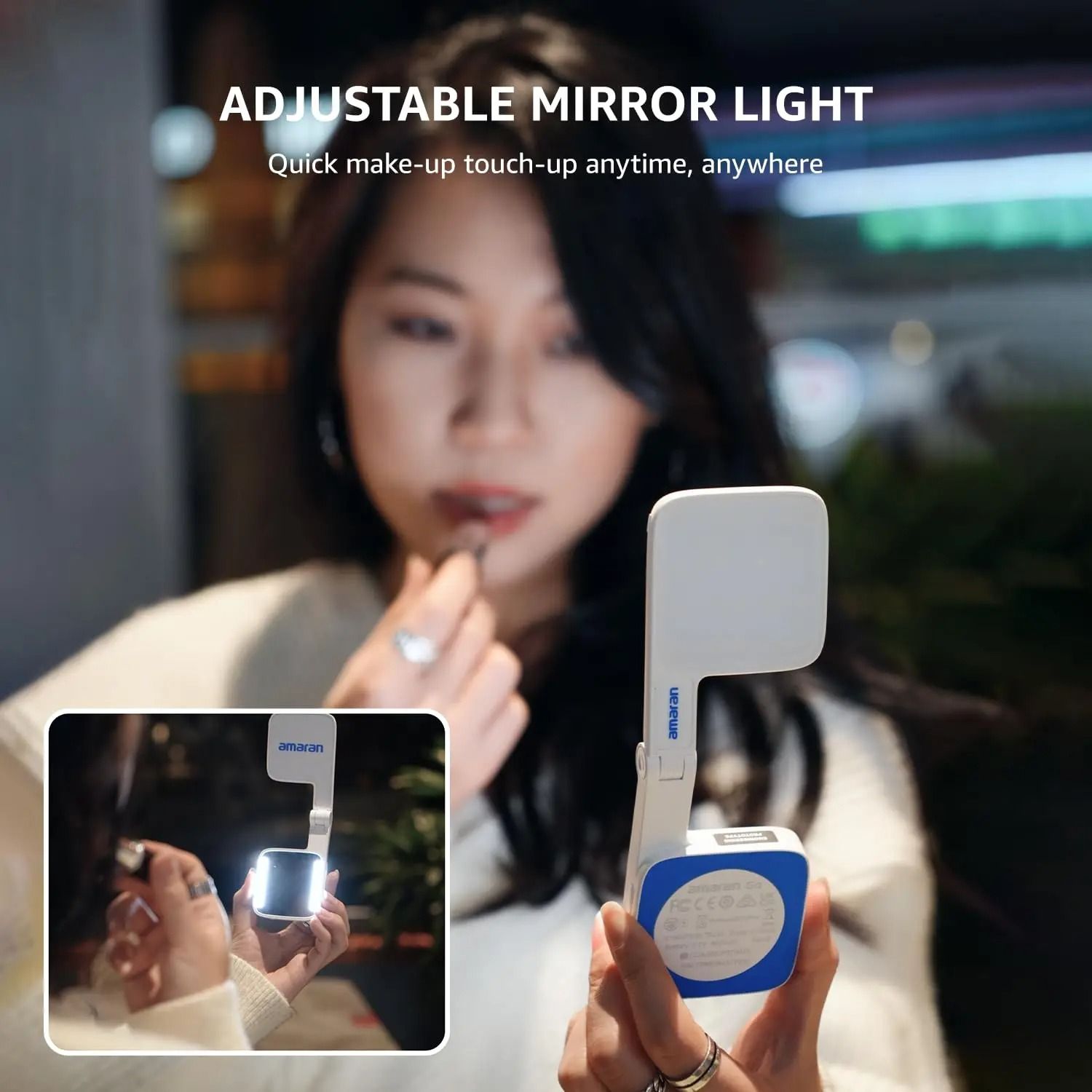 Magnetic Phone Selfie Light With Mirror Portable Rechargeable LED 3