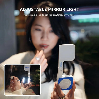 Magnetic Phone Selfie Light With Mirror Portable Rechargeable LED 3