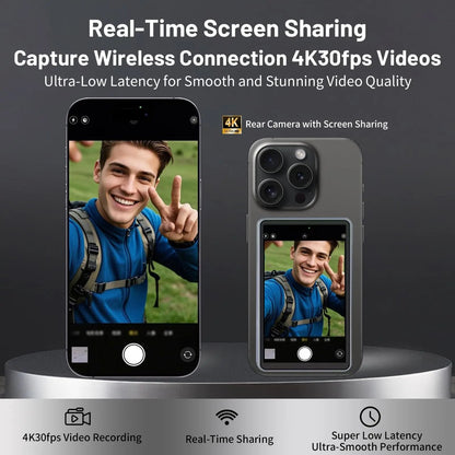 Magnetic Phone Selfie Monitor Screen For Rear Camera Vlogging And Live Streaming 4