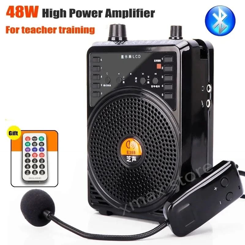 48W Teacher Microphone Speaker With Bluetooth Classroom Amplifier Wired Or Wireless