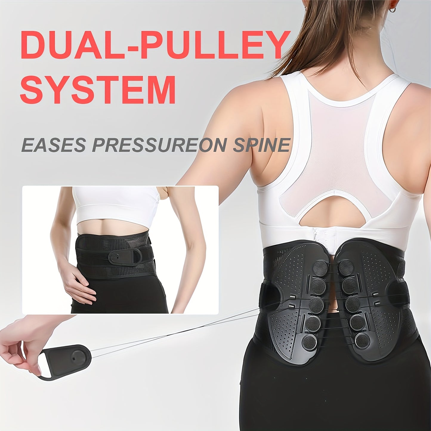 Lumbar Corrector Unisex Belt Comfortable Breathable, Waist Support for Sciatica, Herniated Disc, Fitness Pain Relief