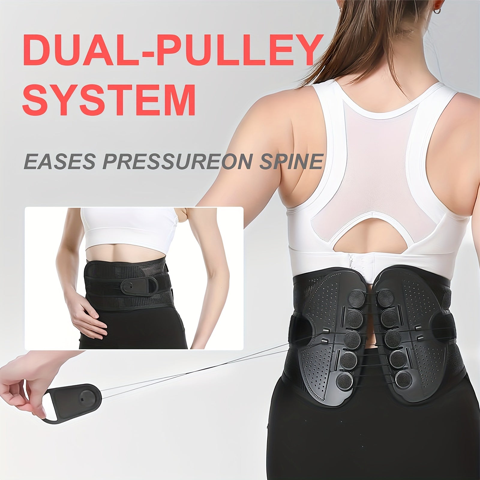 Lumbar Corrector Unisex Belt Comfortable Breathable, Waist Support for Sciatica, Herniated Disc, Fitness Pain Relief