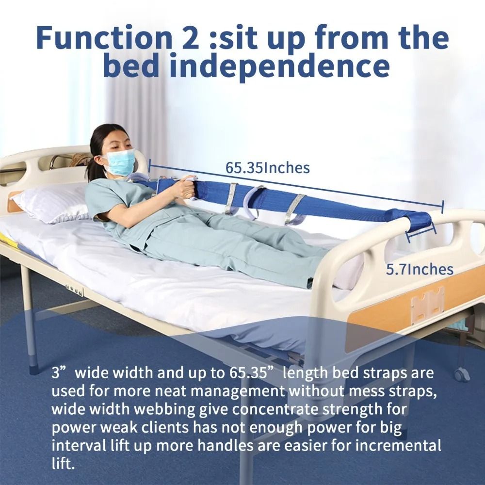 Bed Ladder Pull Up Assist Strap With Handles For Seniors And Mobility Support 3