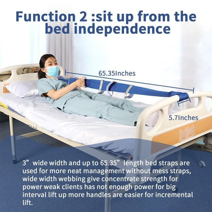 Bed Ladder Pull Up Assist Strap With Handles For Seniors And Mobility Support 3