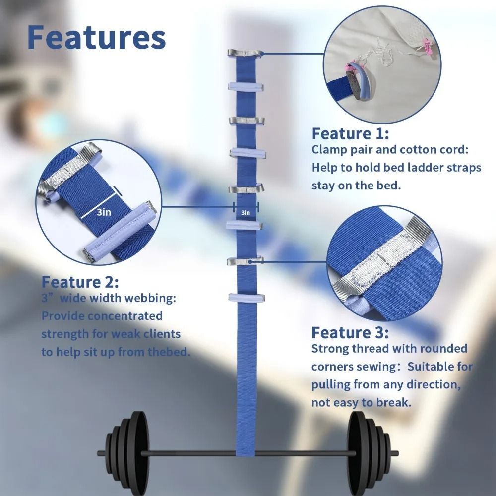 Bed Ladder Pull Up Assist Strap With Handles For Seniors And Mobility Support 4