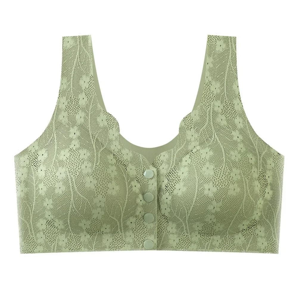 Front Buckle Lace Bra Seamless Breathable No Steel Ring Ice Silk 9