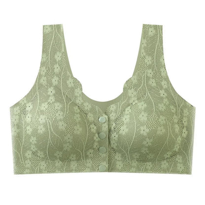 Front Buckle Lace Bra Seamless Breathable No Steel Ring Ice Silk 9
