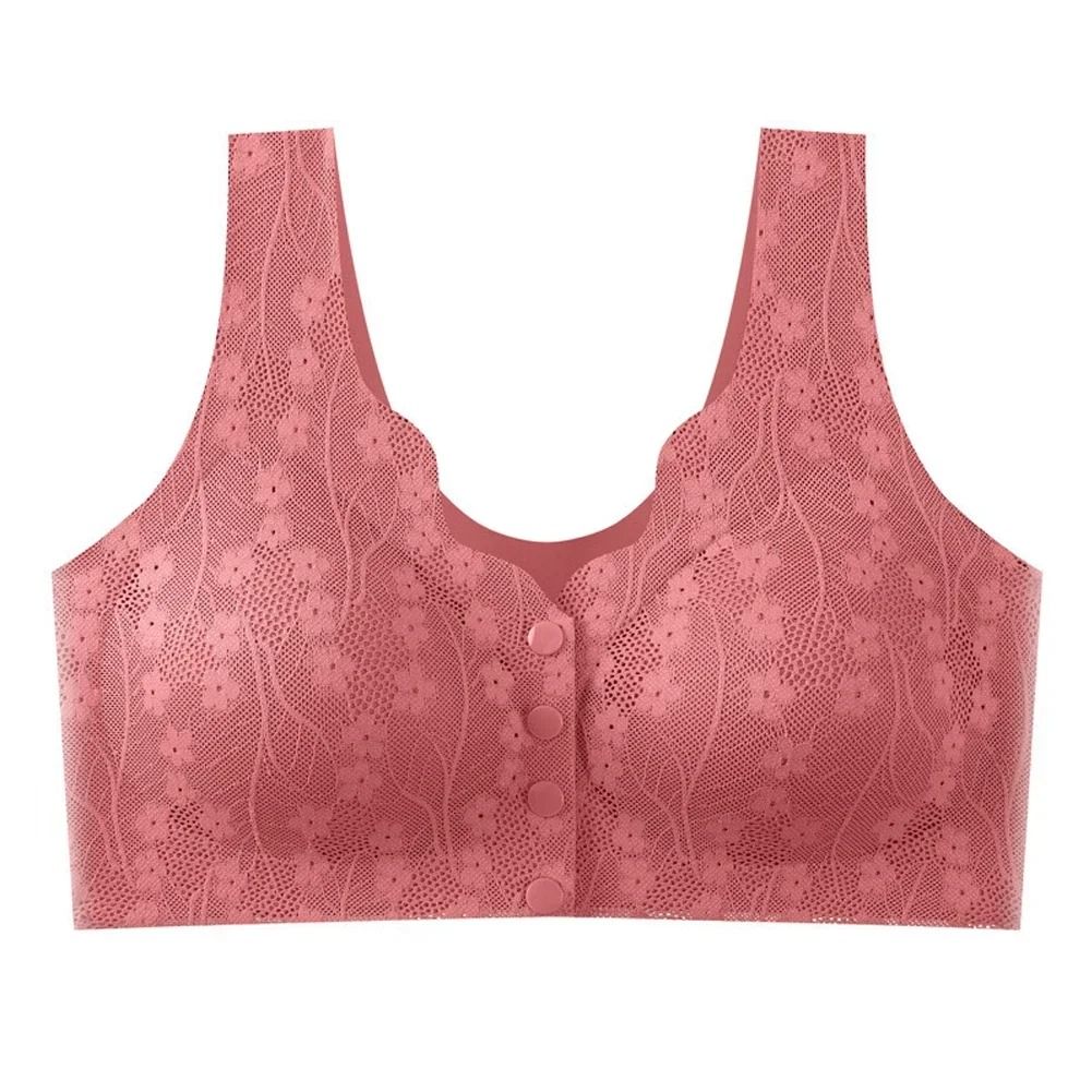 Front Buckle Lace Bra Seamless Breathable No Steel Ring Ice Silk 10