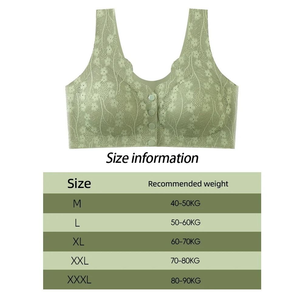 Front Buckle Lace Bra Seamless Breathable No Steel Ring Ice Silk 4