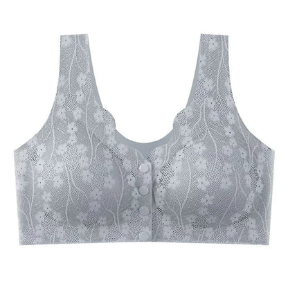 Front Buckle Lace Bra Seamless Breathable No Steel Ring Ice Silk 8