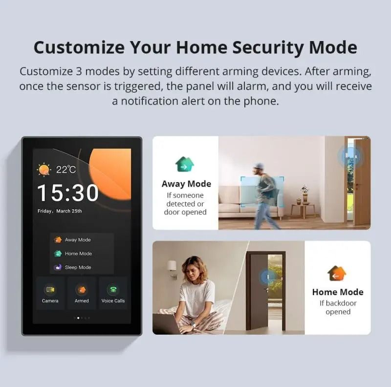 Smart Home Control Panel With Zigbee Gateway Power Monitoring And Voice Assistant Support 4