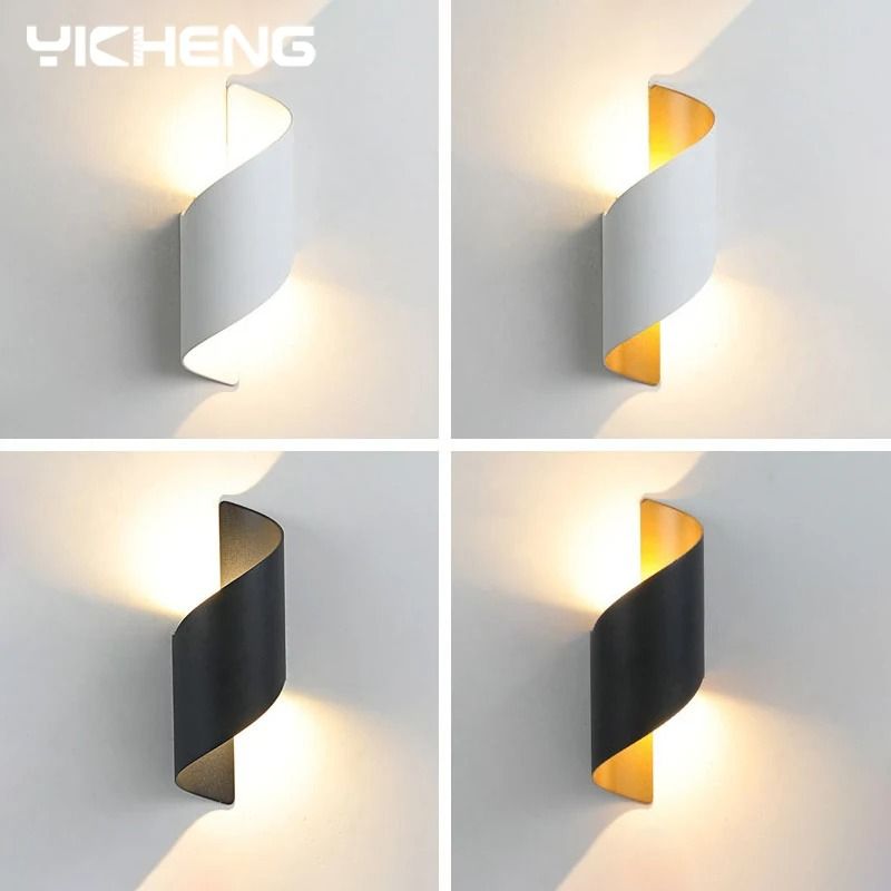 Spiral LED Wall Lamp Modern Indoor Outdoor Waterproof Sconce Light