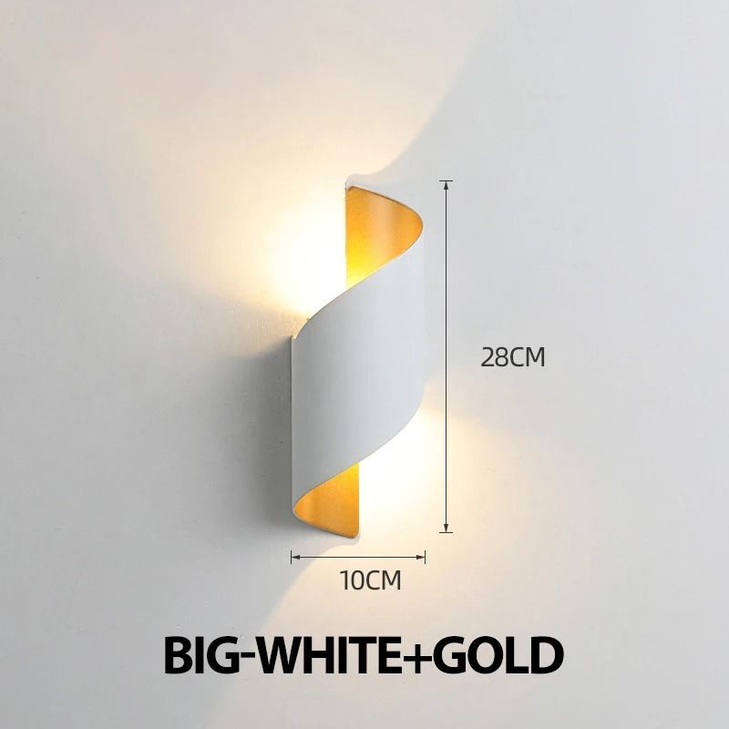 Spiral LED Wall Lamp Modern Indoor Outdoor Waterproof Sconce Light 9