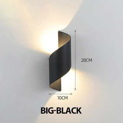 Spiral LED Wall Lamp Modern Indoor Outdoor Waterproof Sconce Light 10