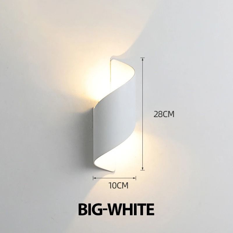 Spiral LED Wall Lamp Modern Indoor Outdoor Waterproof Sconce Light 11