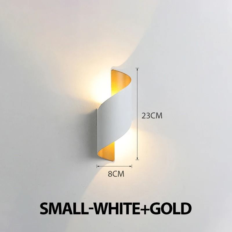 Spiral LED Wall Lamp Modern Indoor Outdoor Waterproof Sconce Light 13