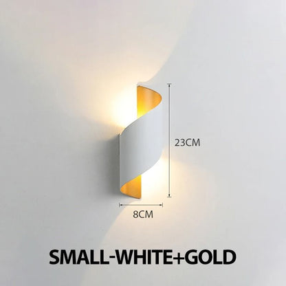 Spiral LED Wall Lamp Modern Indoor Outdoor Waterproof Sconce Light 13