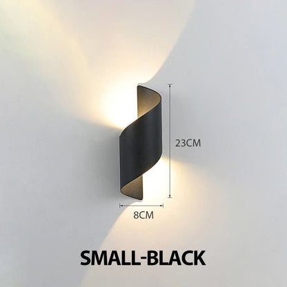 Spiral LED Wall Lamp Modern Indoor Outdoor Waterproof Sconce Light 14