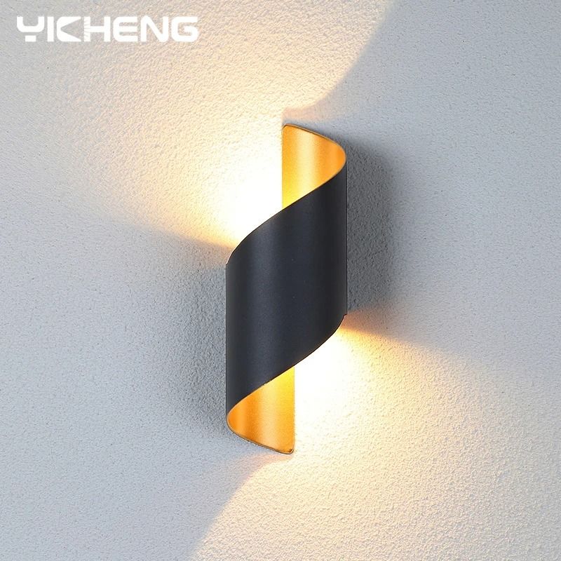 Spiral LED Wall Lamp Modern Indoor Outdoor Waterproof Sconce Light 5