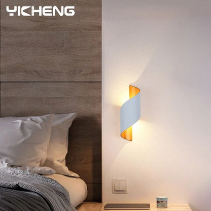 Spiral LED Wall Lamp Modern Indoor Outdoor Waterproof Sconce Light 6