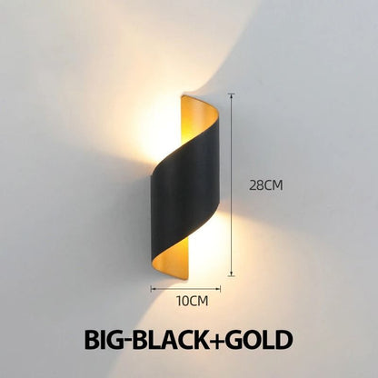 Spiral LED Wall Lamp Modern Indoor Outdoor Waterproof Sconce Light 8