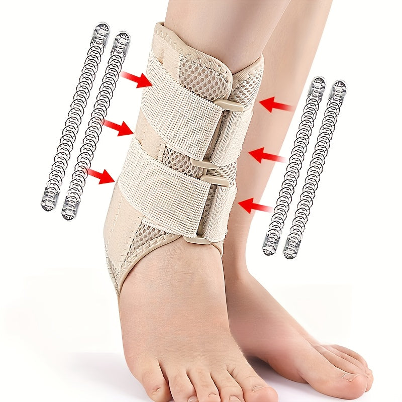 Mesh Breathable Ankle Sleeve, Spring Bar Sports Elastic Support, Double-sided Adjustable Compression Ankle