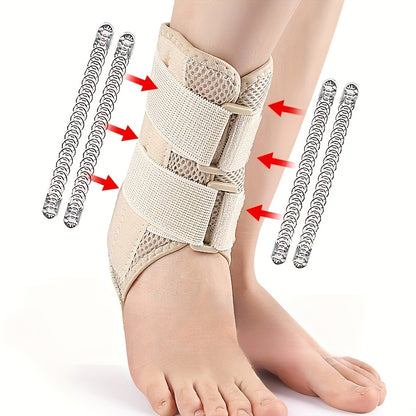 Mesh Breathable Ankle Sleeve, Spring Bar Sports Elastic Support, Double-sided Adjustable Compression Ankle