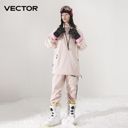 Warm Windproof Ski Jacket For Men Women Solid Color Waterproof Winter Overalls Outdoor Snowboard Cl 3