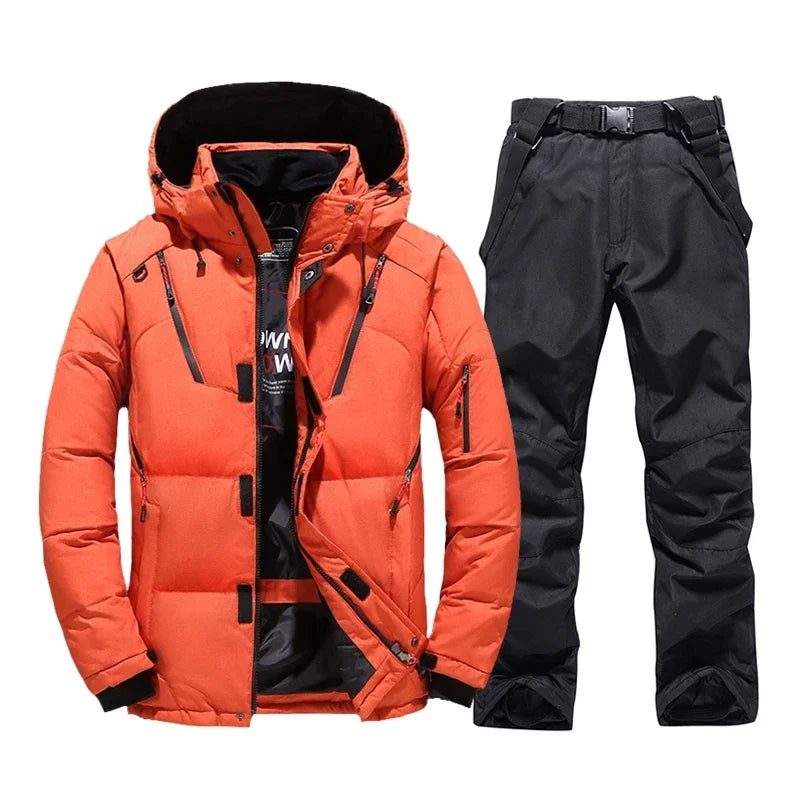 Thermal Skiing Down SUIT New Winter Ski Suit Men Warm Snowboard Bibs Pants Male Snowmobile Clothing 4