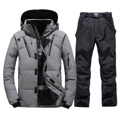 Thermal Skiing Down SUIT New Winter Ski Suit Men Warm Snowboard Bibs Pants Male Snowmobile Clothing 5