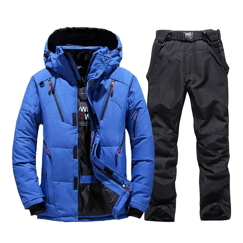 Thermal Skiing Down SUIT New Winter Ski Suit Men Warm Snowboard Bibs Pants Male Snowmobile Clothing 7