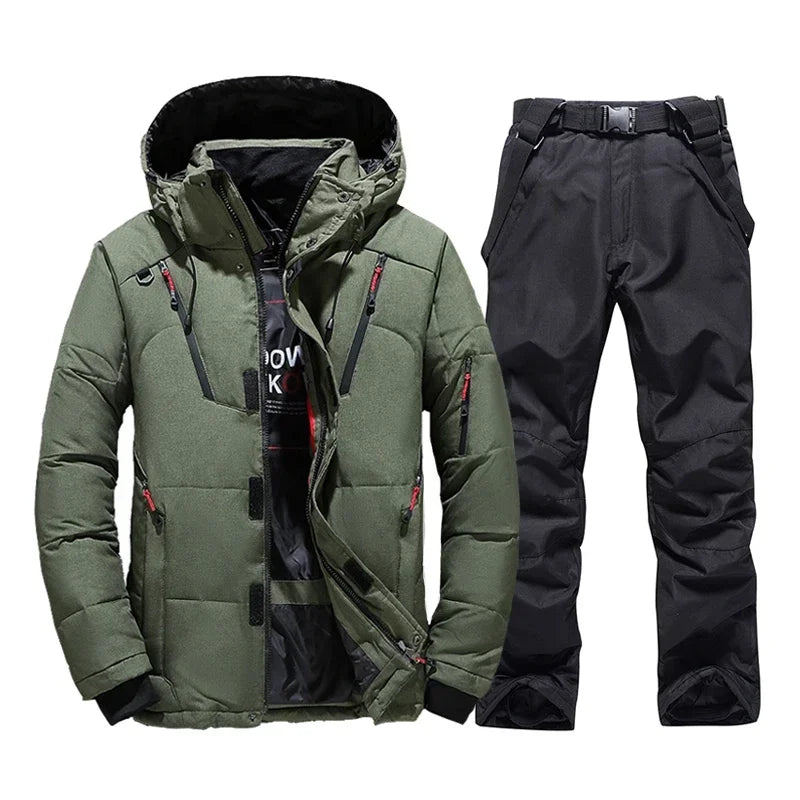Thermal Skiing Down SUIT New Winter Ski Suit Men Warm Snowboard Bibs Pants Male Snowmobile Clothing 8