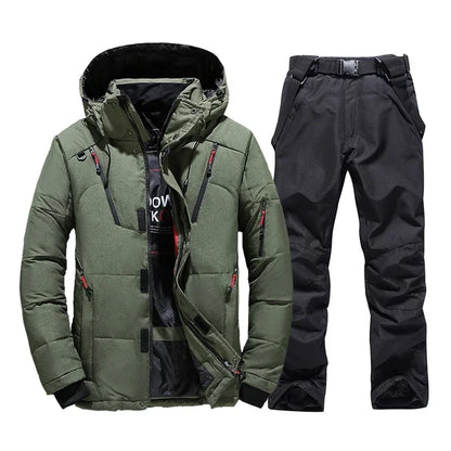 Thermal Skiing Down SUIT New Winter Ski Suit Men Warm Snowboard Bibs Pants Male Snowmobile Clothing 8