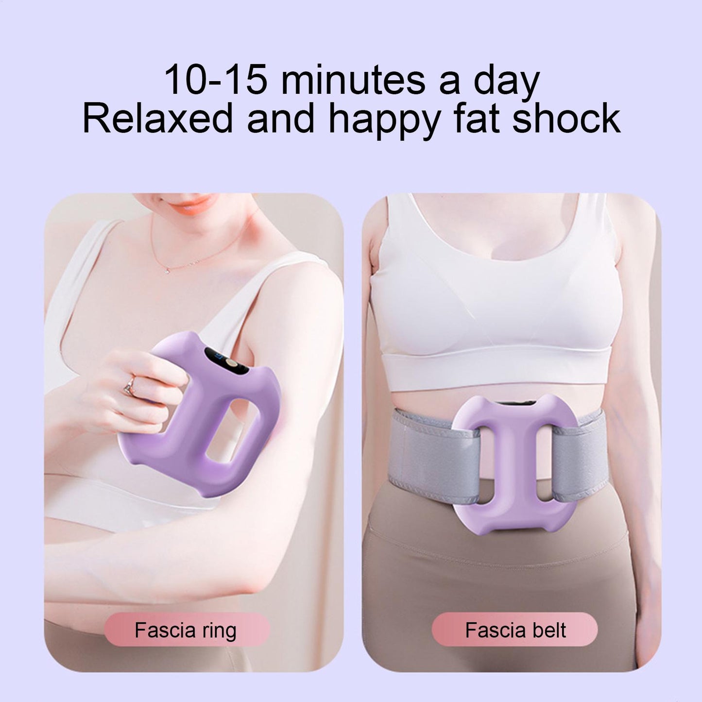 Type C Rechargeable Full Body Fascia Ring, 5-Speed Impact Silicone Ring, Ergonomic Fascia Massager with Adjustable Belt
