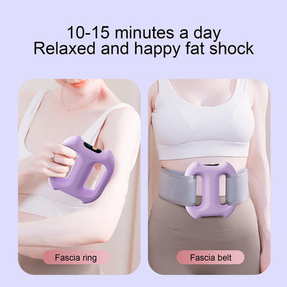 Type C Rechargeable Full Body Fascia Ring, 5-Speed Impact Silicone Ring, Ergonomic Fascia Massager with Adjustable Belt