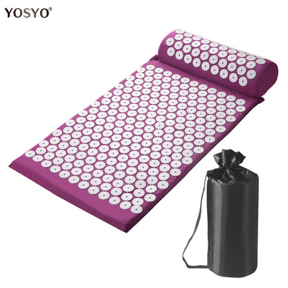 Household Massage Pillows Purple Color, Yoga Massage Pads with Large Touchpoints for Neck Back Foot Relaxation