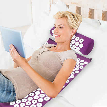Household Massage Pillows Purple Color, Yoga Massage Pads with Large Touchpoints for Neck Back Foot Relaxation