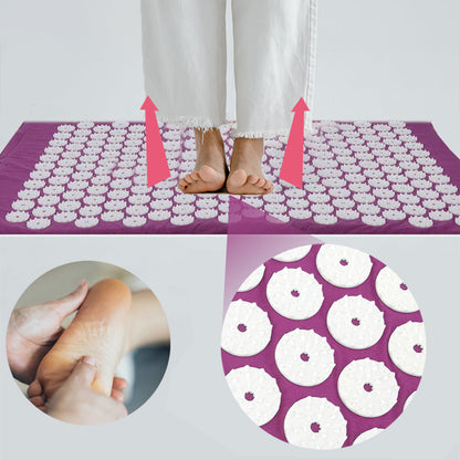 Household Massage Pillows Purple Color, Yoga Massage Pads with Large Touchpoints for Neck Back Foot Relaxation