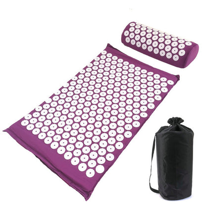 Household Massage Pillows Purple Color, Yoga Massage Pads with Large Touchpoints for Neck Back Foot Relaxation