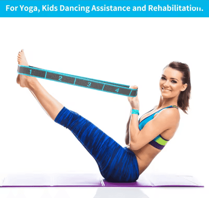 Elastic Yoga Stretching Strap With Loops For Flexibility Training And Full Body Stretching 2