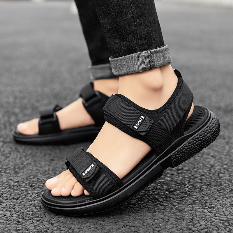 Mens Non-Slip Sandals for Summer, Wear-Resistant Breathable, Lightweight White-Soled Casual Business and Beach Shoes