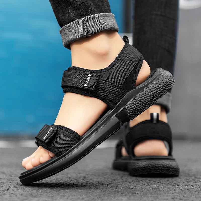 Mens Non-Slip Sandals for Summer, Wear-Resistant Breathable, Lightweight White-Soled Casual Business and Beach Shoes